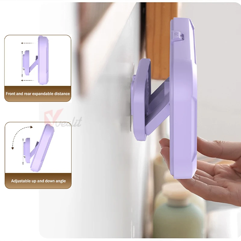 Waterproof Shower Phone Holder Home Wall Phone Case Stand Rotation Angle Adjustable Self-adhesive Touch Screen Phone Bracket
