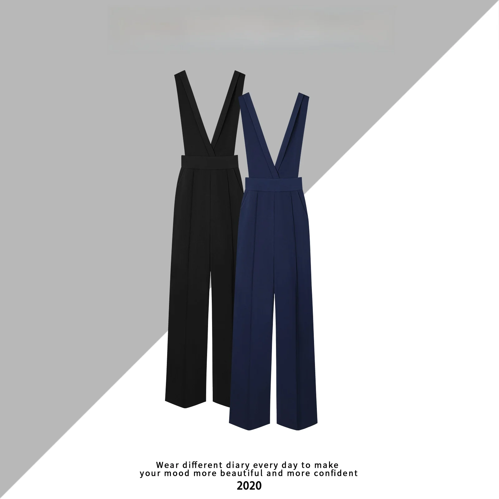 

Корейский комбинезон с широкими штанинами, женский тонкий свободный утягивающий модный антивозрастной цельный костюм, длинные брюки с высокой талией