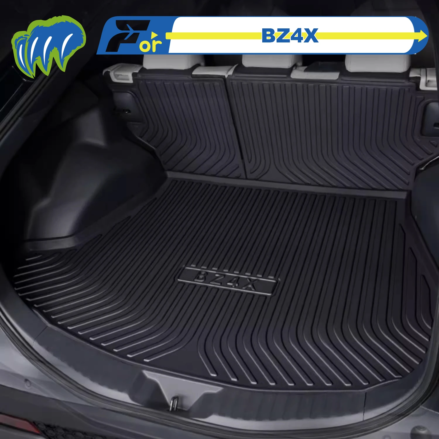 

For Toyota BZ4X 2022-2025 Custom Fit TPE Car Trunk Mat Cargo Mat 3D Shaped Laser Measured Trunk Liners Chair-back Protection Mat