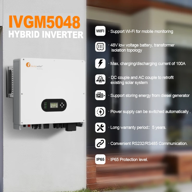 Solar Hybrid Solar Inverter  Micro Inversor Ups Inverter with Battery Voltage Converter 220v to 110v