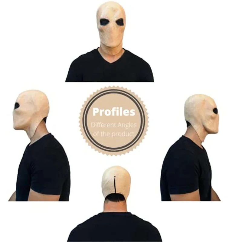 Masque d'Horreur pour Homme sans Visage, Effrayant, Casque en Latex, Couvre-Tête d'Alien Effrayant, Cosplay de Carnaval, Costume d'Halloween pour Adulte