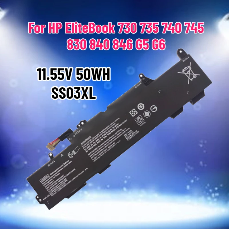 

11.55V 50WH SS03XL Laptop Battery for HP EliteBook 730 735 740 745 830 840 846 G5 G6 Notebook Battery