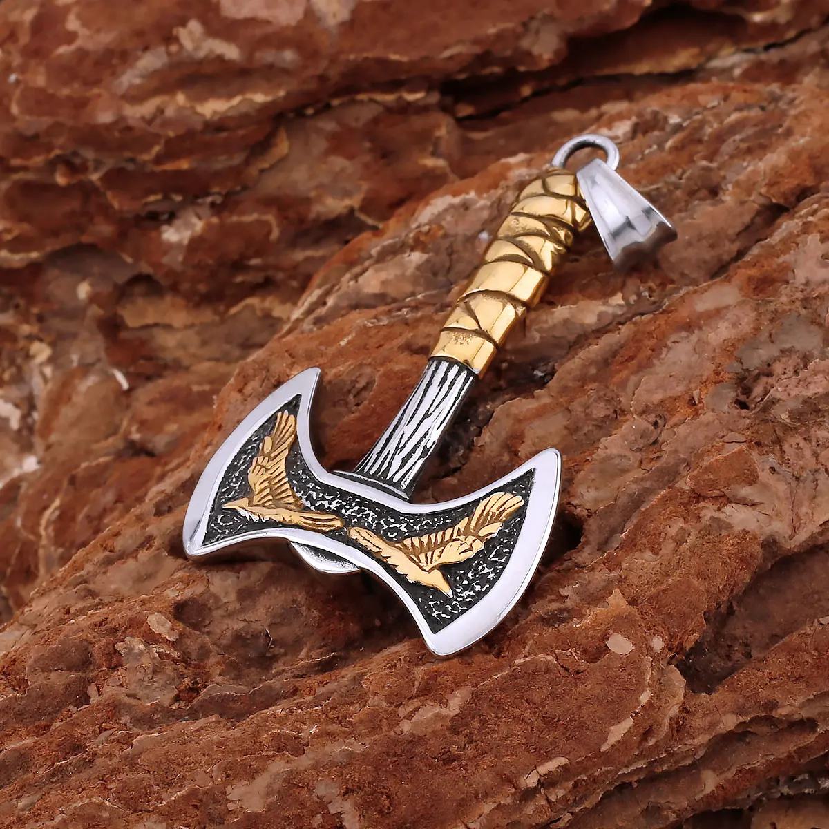 Domineering Odin Axe Stainless Steel Viking Necklace Nordic Men\'s Retro Scandinavian Teen Pendant Fashion Jewelry Amulet