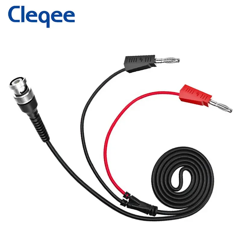 Cleqee P1009 BNC to 4mm Banana Plug Test Lead Dual Stackable Plug BNC Q9 Oscilloscope Probe Cable 120cm Wire