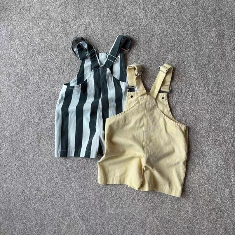HY2621 Korean Style Infant Toddler Clothing Boys Girls Summer Fashion Washed Overalls Short Pants Korean Version Casual Trousers