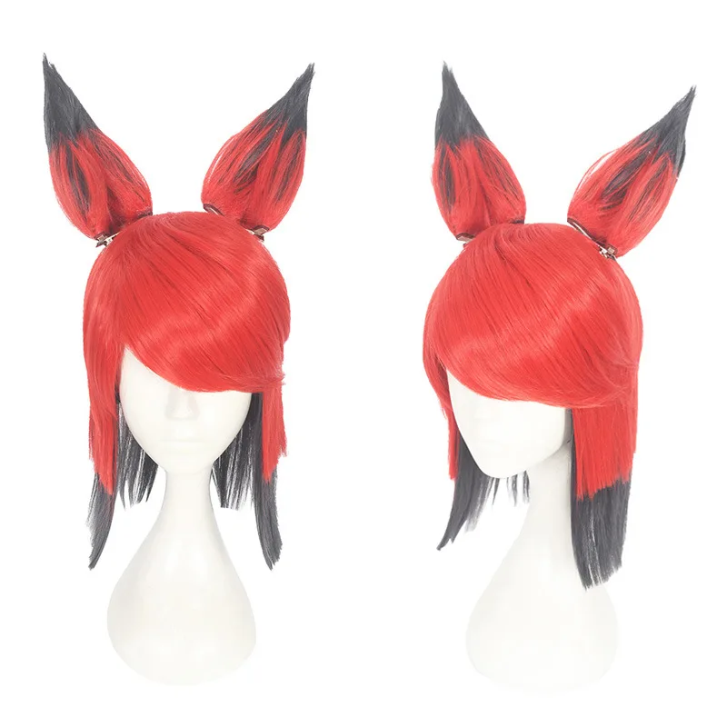 Xiu Dan Hazbin Hotel Inferno Hotel Transmissão Diabo ALASTOR Peruca Cosplay 449A