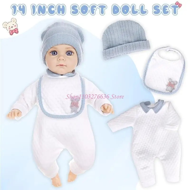 R6FD Practical Pastels Baby Doll with Sleeping Eyes Soft Cuddly Toy for Toddler