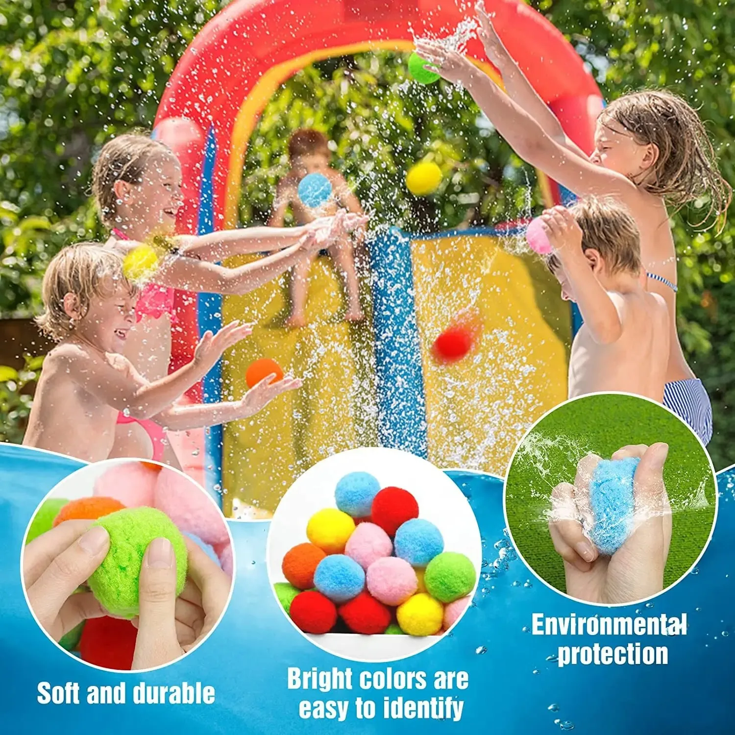 12/30/60Pcs Wasser Soaker Bälle Wiederverwendbare Schwamm Wasser Luftballons Baumwolle Splash Spielzeug für Pool Strand Sommer schwimmen Spiele Spielzeug