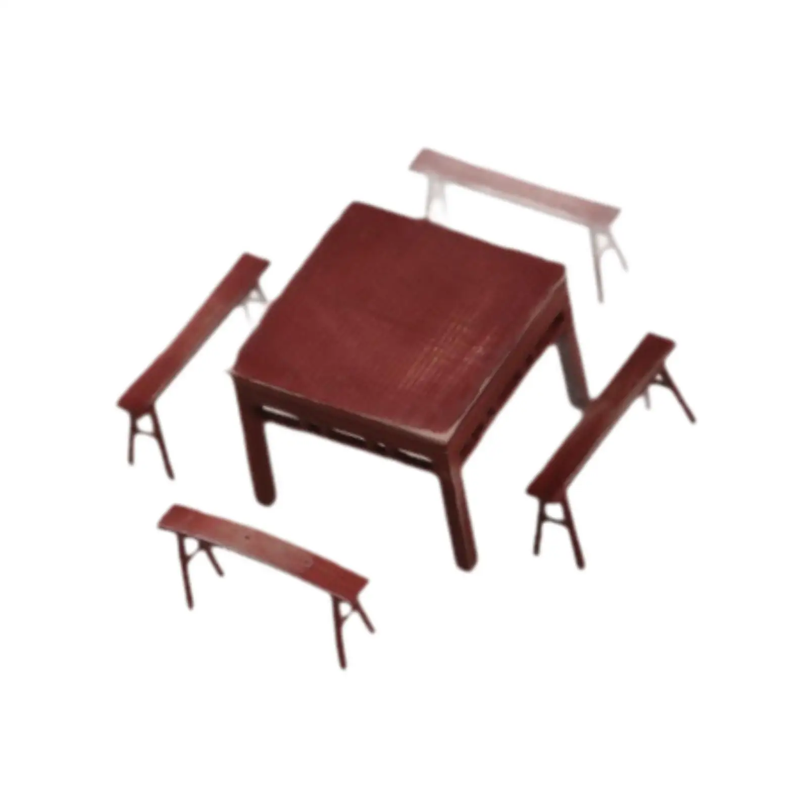 Dollhouse Desk Chair Set Miniature Furniture 1:/64 Scale Classic Vintage Design for Bedroom Living Room Dollhouse Landscape