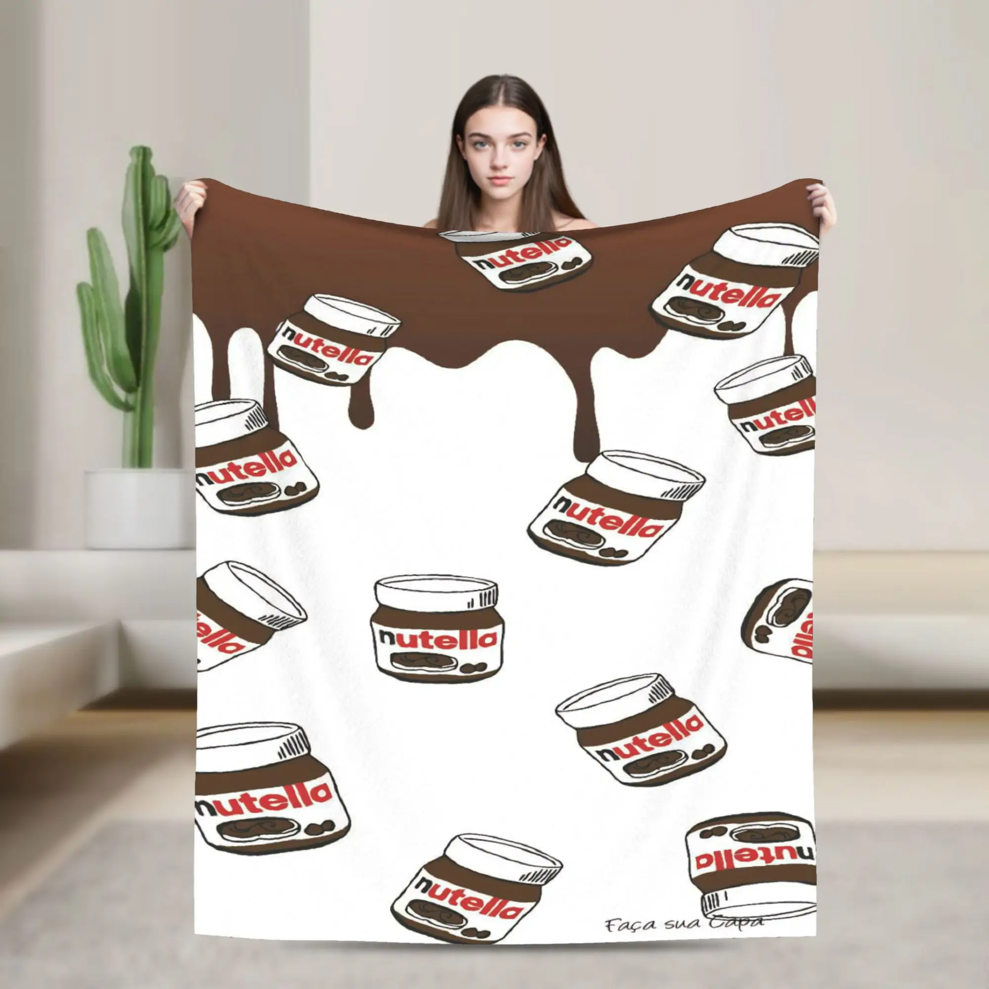 Warm Soft Blanket Girls Boys Decorative Cartoon  N-NutellaS-ES Throw Blanket  Flannel Bedspread For Couch Chair Sofa Bed Cover