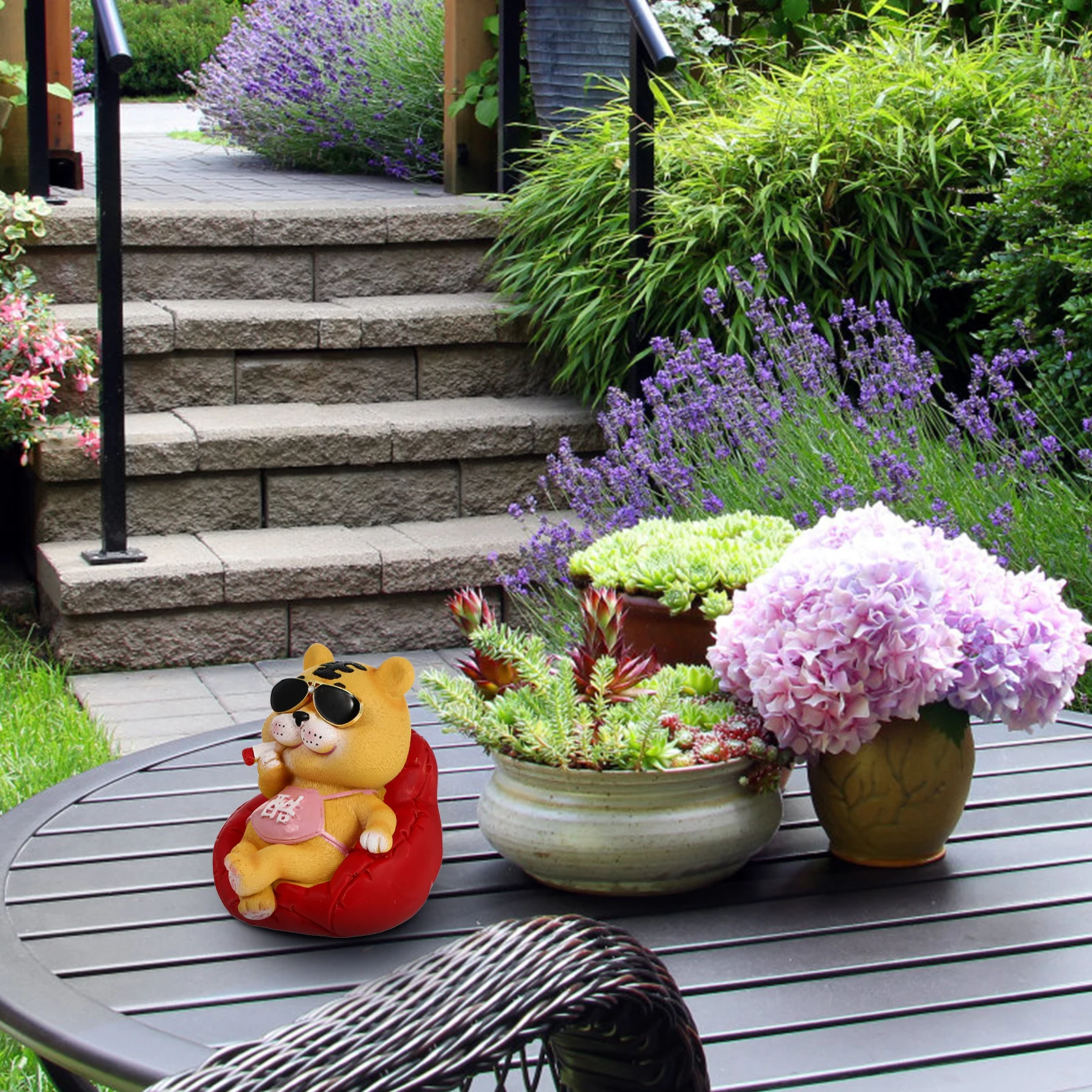 

Resin Shape Ornament Lifelike Animal Decoration Home Garden Adornment Creative Car Desk Household Animal Ornament Festive Tiger