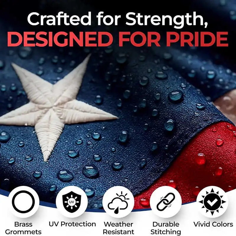Outdoor USA Flag US 3x5 Feet Waterproof Nylon Embroidered Stars Sewn Stripes Brass Grommets American Flags and Banners