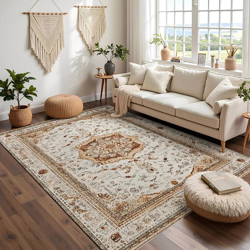 سجادة ميدالية بوهيمية من RAKKS - سجادة منطقة لغرفة النوم، سجادة تركية لغرفة المعيشة وغرفة المعيشة والمنزل والمكتب #5
