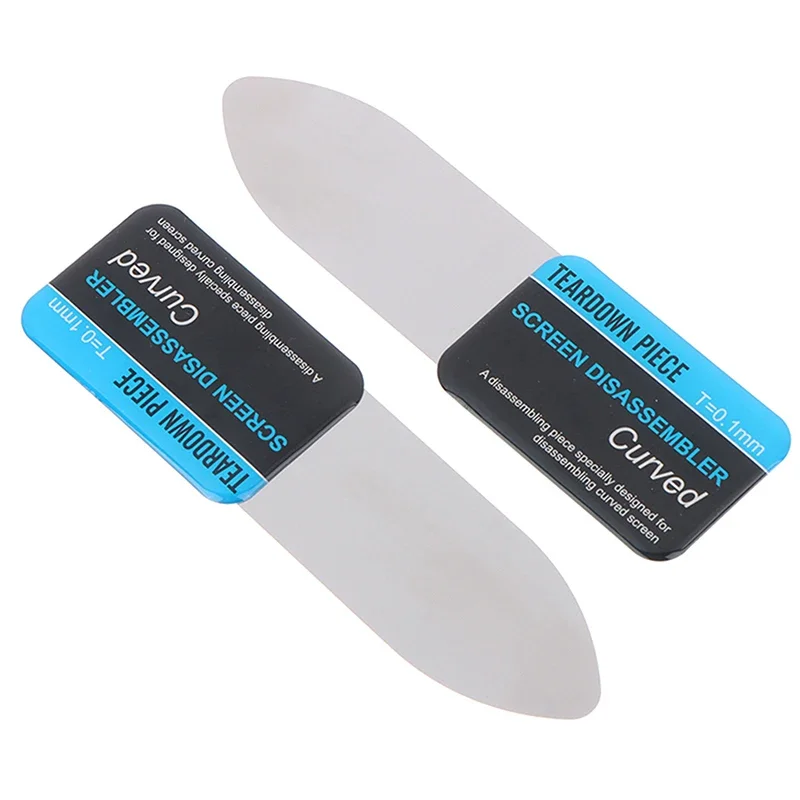 1 pieza herramienta de palanca de acero para pantalla curva de teléfono móvil, tarjeta de apertura ultra delgada y flexible para desmontar 2