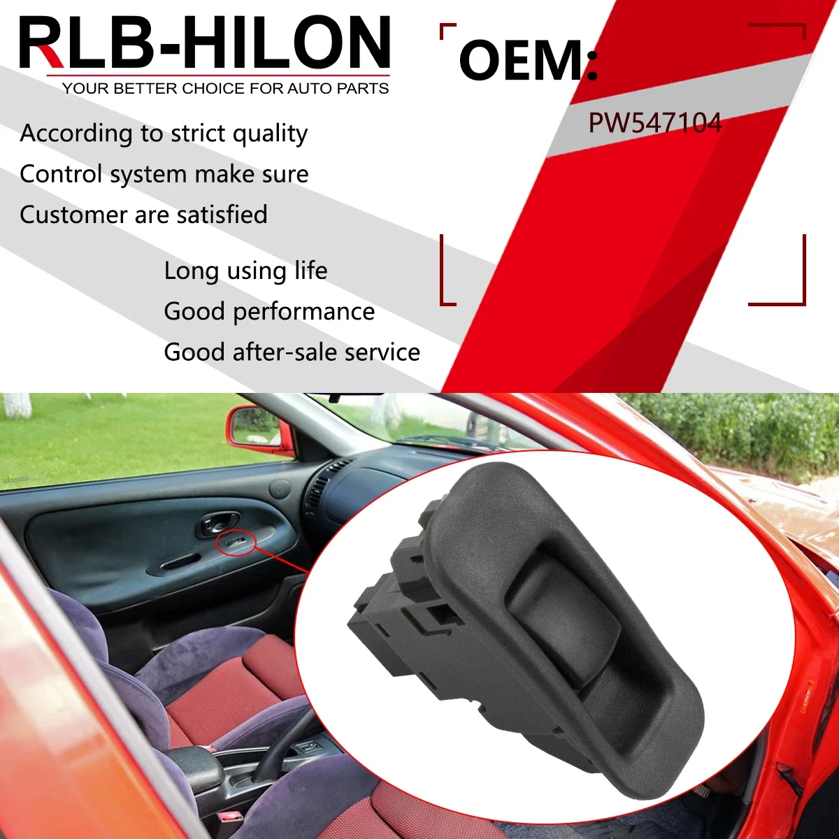 Left Driver Side Power Window Control Switch for Mitsubishi Lancer 1992-1996 PW547104