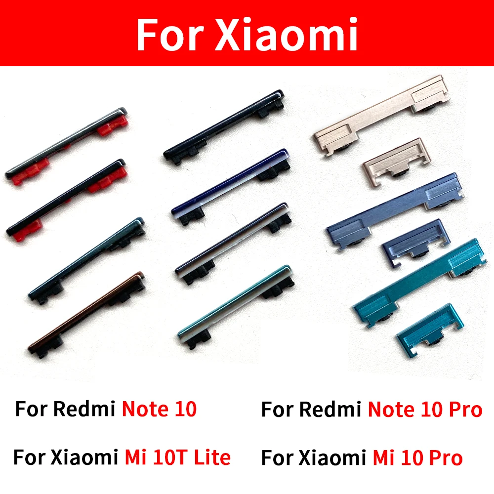 NEW Power Button + Volume Side Button For Xiaomi Mi 10 Pro Mi 10T Lite Volume Power Button Side Key For Xiaomi Redmi Note 10 Pro