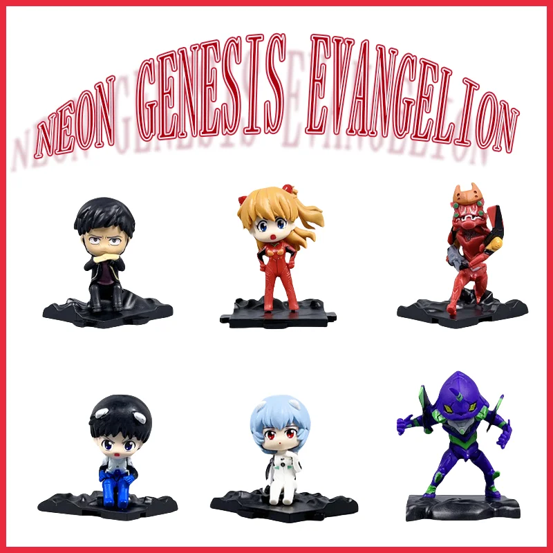

Wholesale of 6 EVAQ version warrior figurine models, Asuka Ayanami and Reisho Ayanami mobile anime merchandise