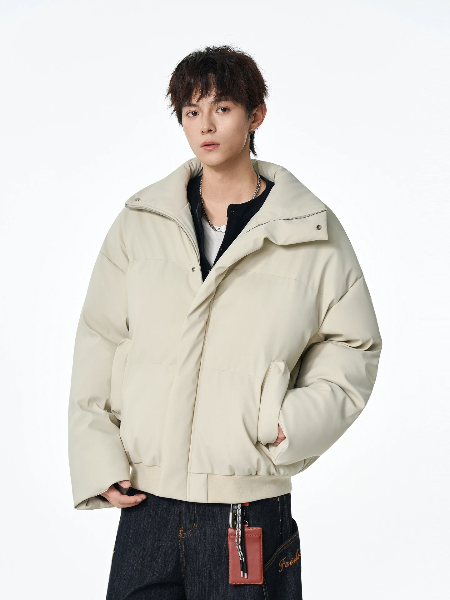 

Warm Thiened ort Bread Jaet Cotton Coat Men's Retro Loose Color Casual Cotton Clothes Winter Faionable Youth