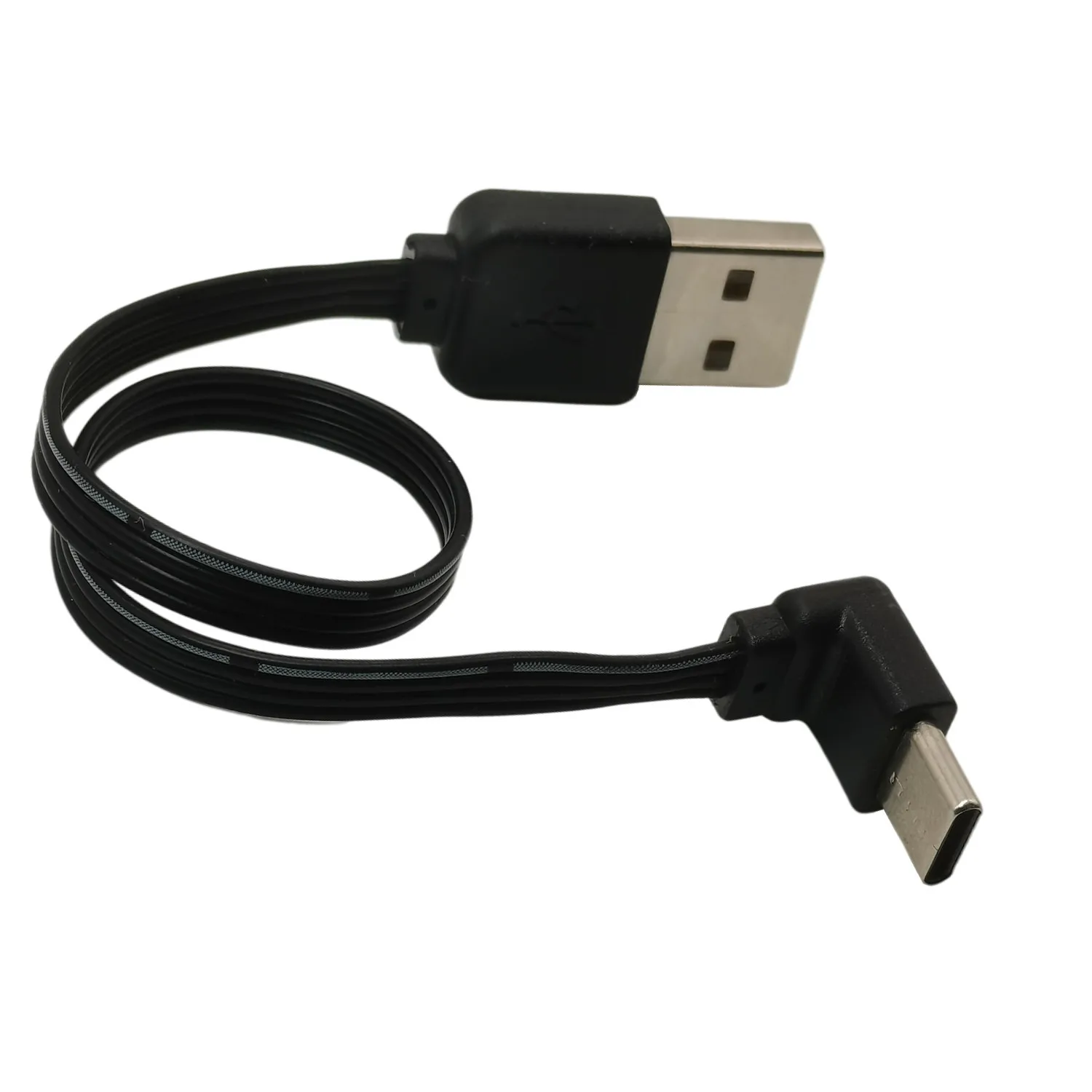 0.1m 0.2m 0.3m 0.5m 1m USB Type C Cable Male to USB 2.0 A Type Flat Dual Angle 90 Degree Charger Data Line for Small Space