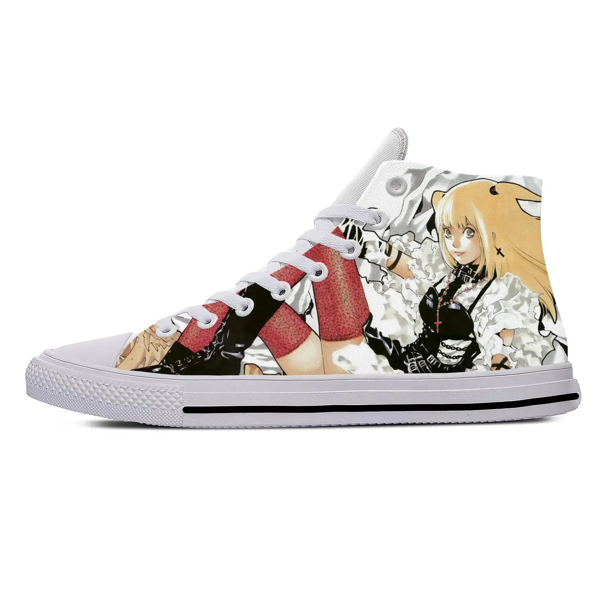 Zapatillas de deporte informales con estampado 3D para hombre y mujer, zapatos de tela informales a la moda, Manga de dibujos animados de Anime Death Note Amane Misa