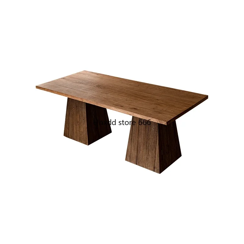 All solid wood large board household rectangular dining table