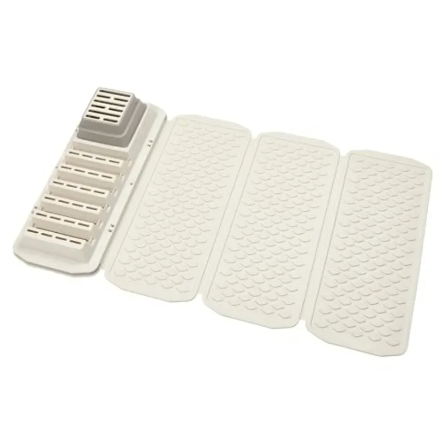 

KeptClean Складной коврик для кухонной мойки и органайзер для раковины — складной коврик для повышенной сушки и хранения, расширяющийся органайзер