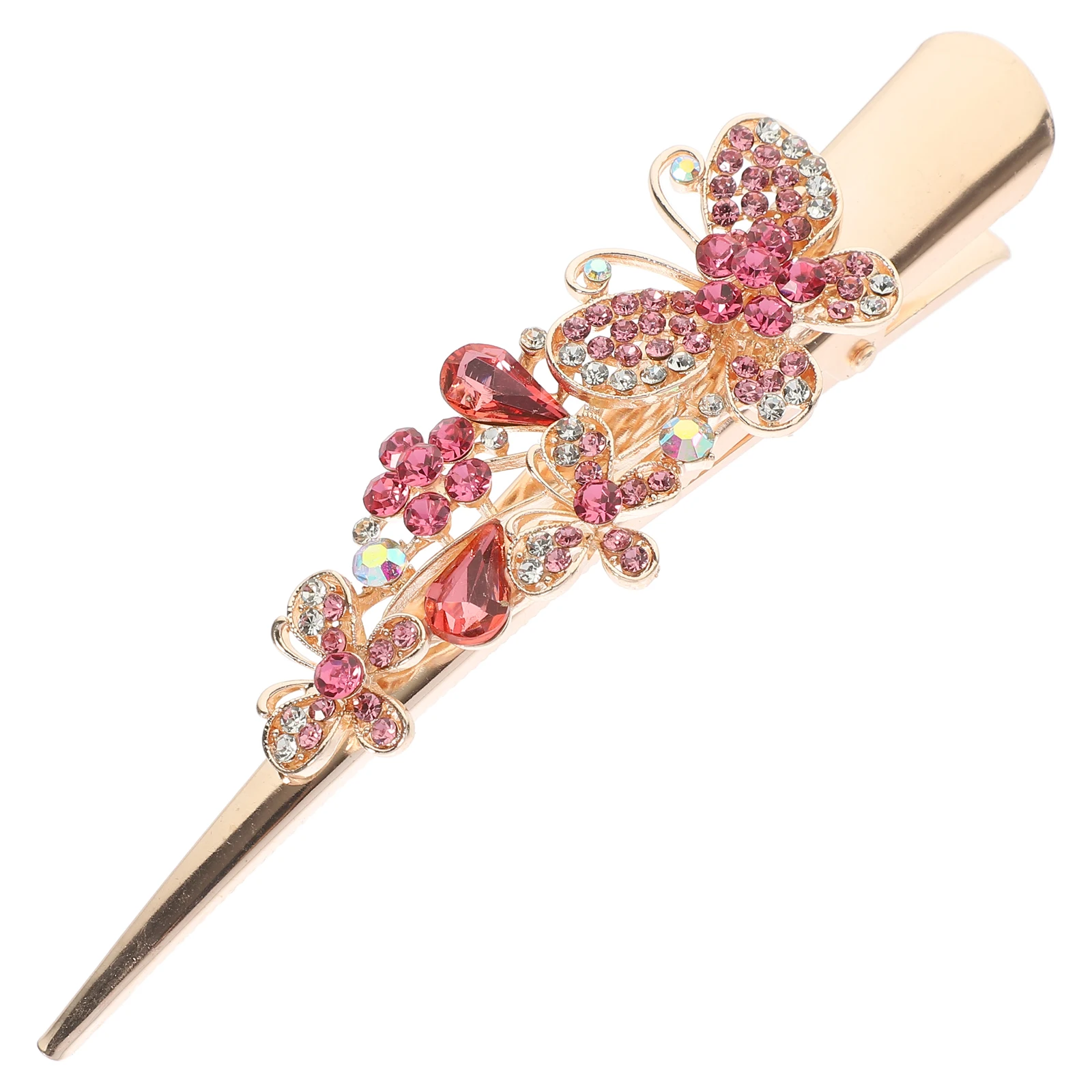 

Horn Hair Rhinestone Barrette Decorative Alligator Claw Clip for Women Duck Bill Clips For Hair Pink Bridal Accessories