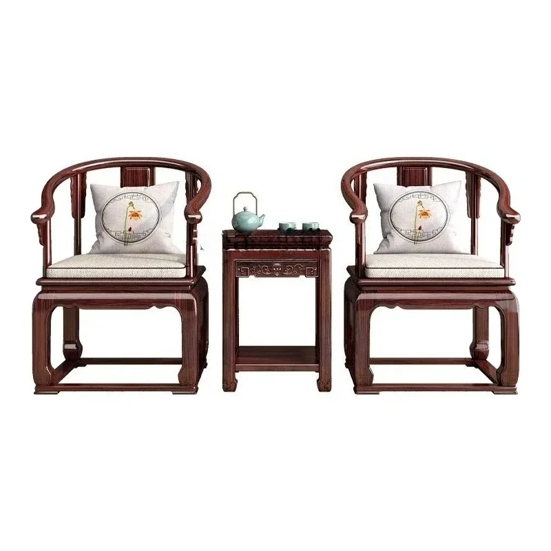 

xzqNew Chinese-style rosewood armchair three-piece set rosewood rosewood classical Ming-style tea chair backrest master chair