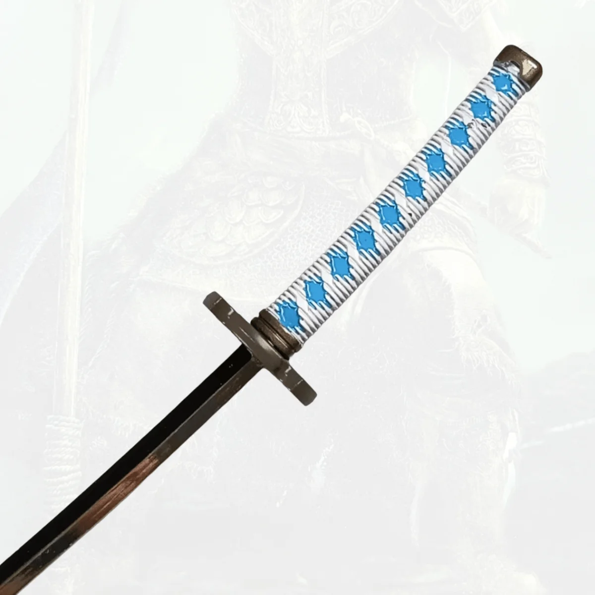 Épée Katana en métal Demon Slayer Kamado Tanjirou, 9.8 pouces, sabre de samouraï Original, couteau Ninja Katana, accessoires de Cosplay, jouet accessoire