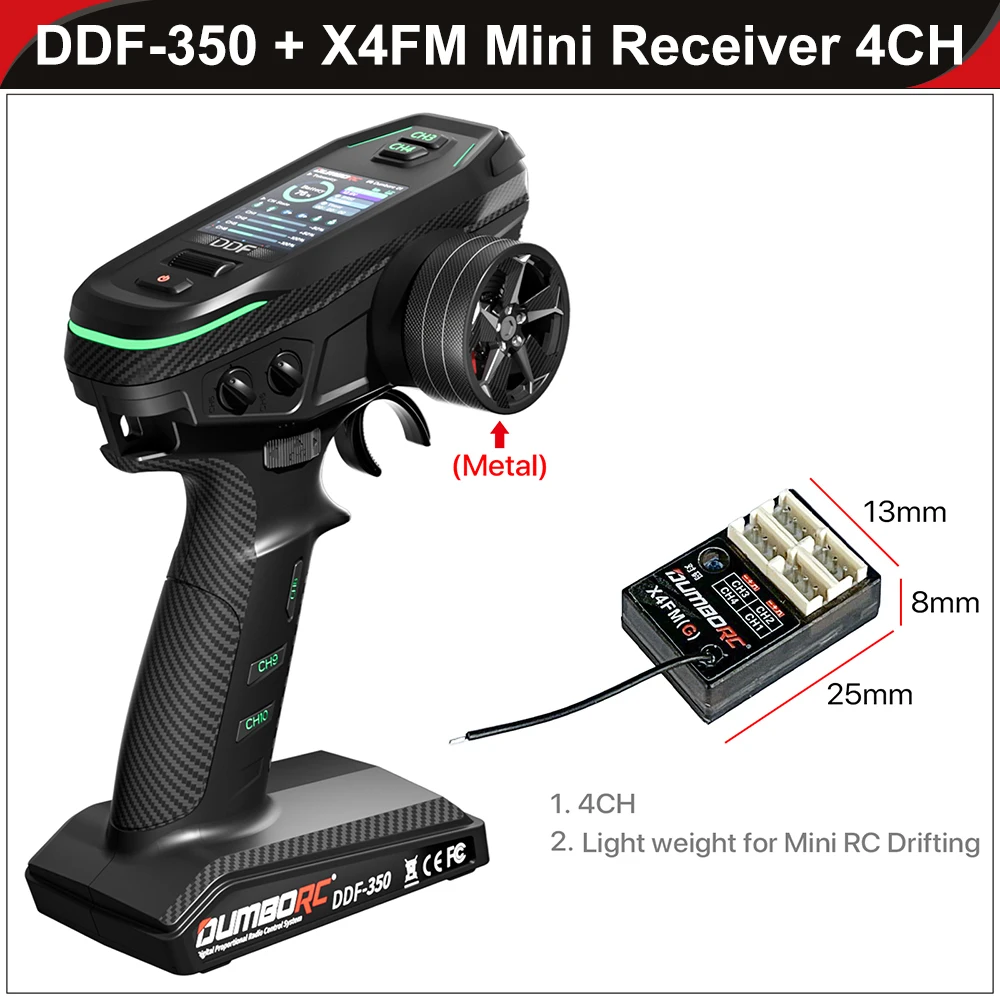 DUMBORC DDF-350 Sender mit Empfänger 2,4G 10CH Digital Radio Fernbedienung für RC Auto Boot Tank LCD FHSS System – Detail 9