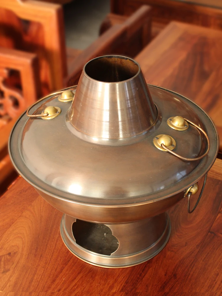 Pure copper thickened commercial charcoal old-fashioned pot hotpot household fire boiler