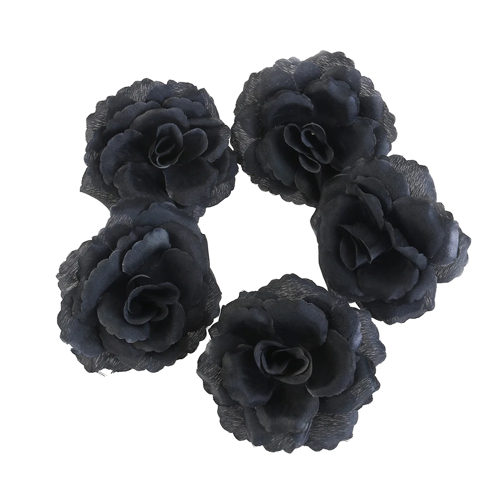 

30 Pcs Black Silk Rose Artificial Flowers Decorative Wedding Birthday Home Garden Party Christmas Fake Flower Simulated Petals