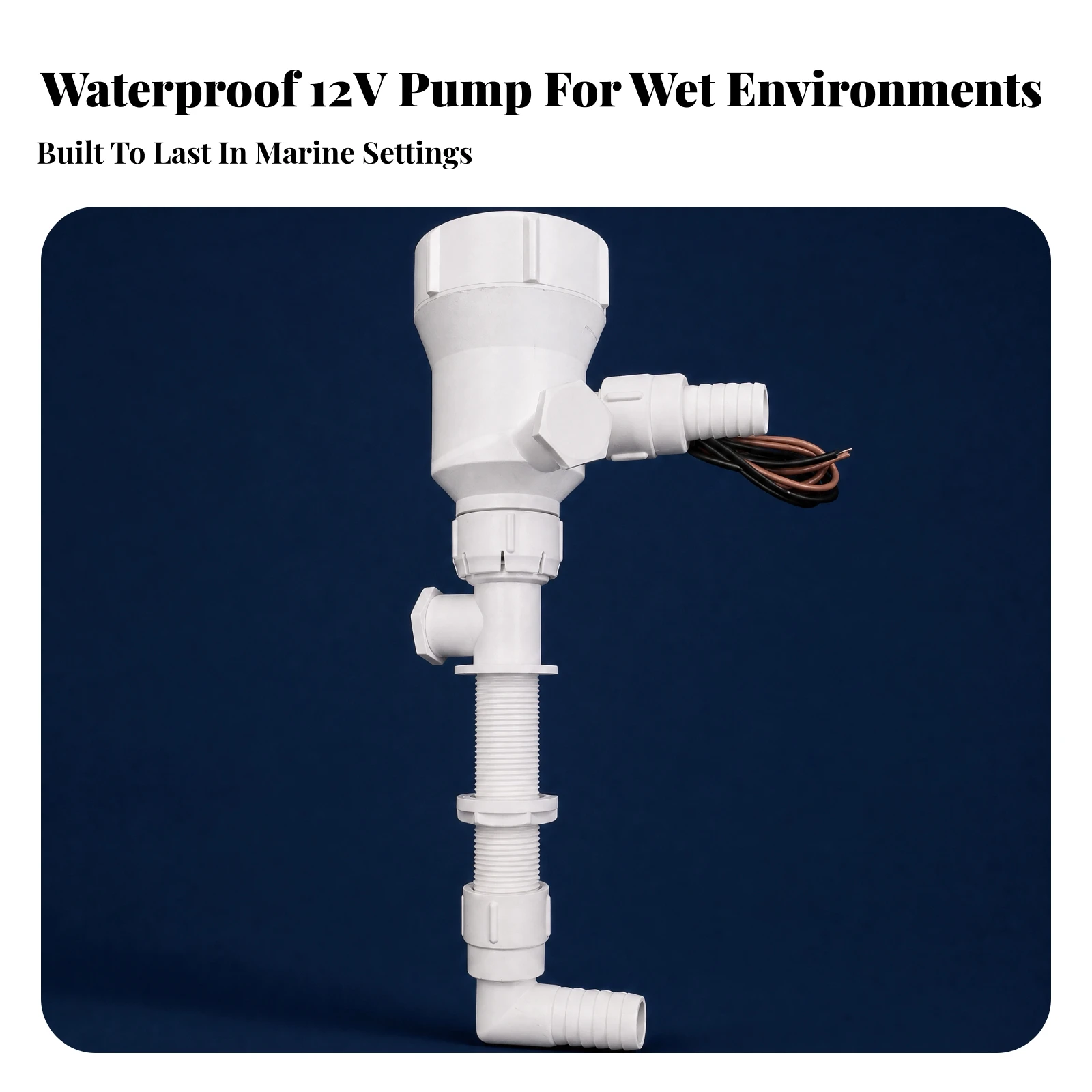 Submersible Liquid Pump 12V DC Submersible Pump with Angled Outlet Ignition-Protected Easy to Use for Boat Owners Tanks