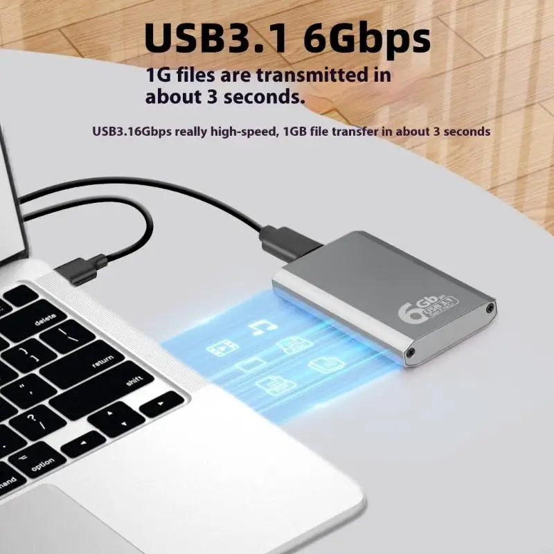 D5BB mSATA to USB 3.1 Gen 2 Case 6Gbps Enclosure Adapter for mSATA Internal Hard Drive Hard Drive with Type C Port