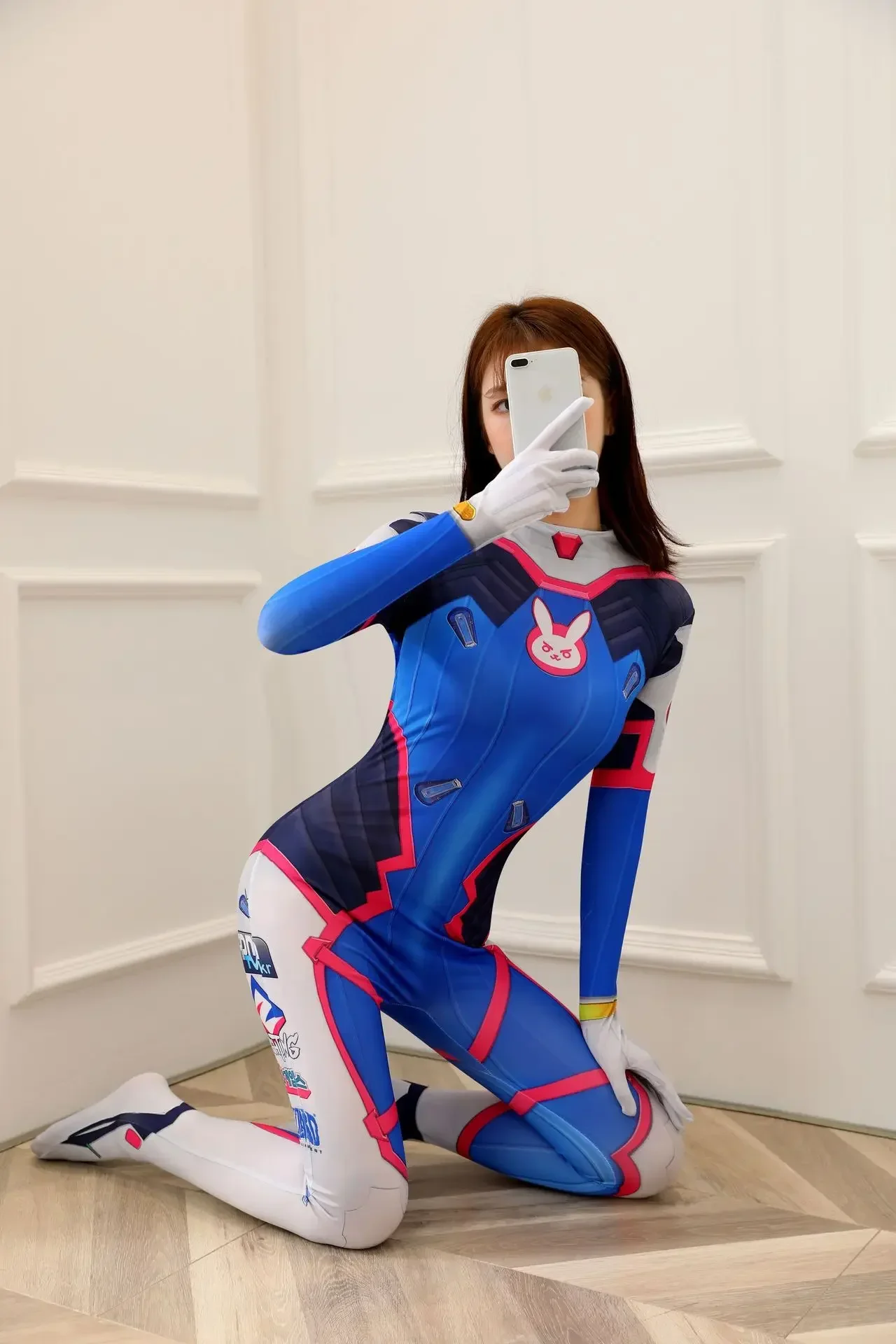 Game Dva Cosplay Jumpsuit Costume Female 3D Printing Spandex Halloween Party Zentai Suits Bodysuit  D.Va Cos view 2