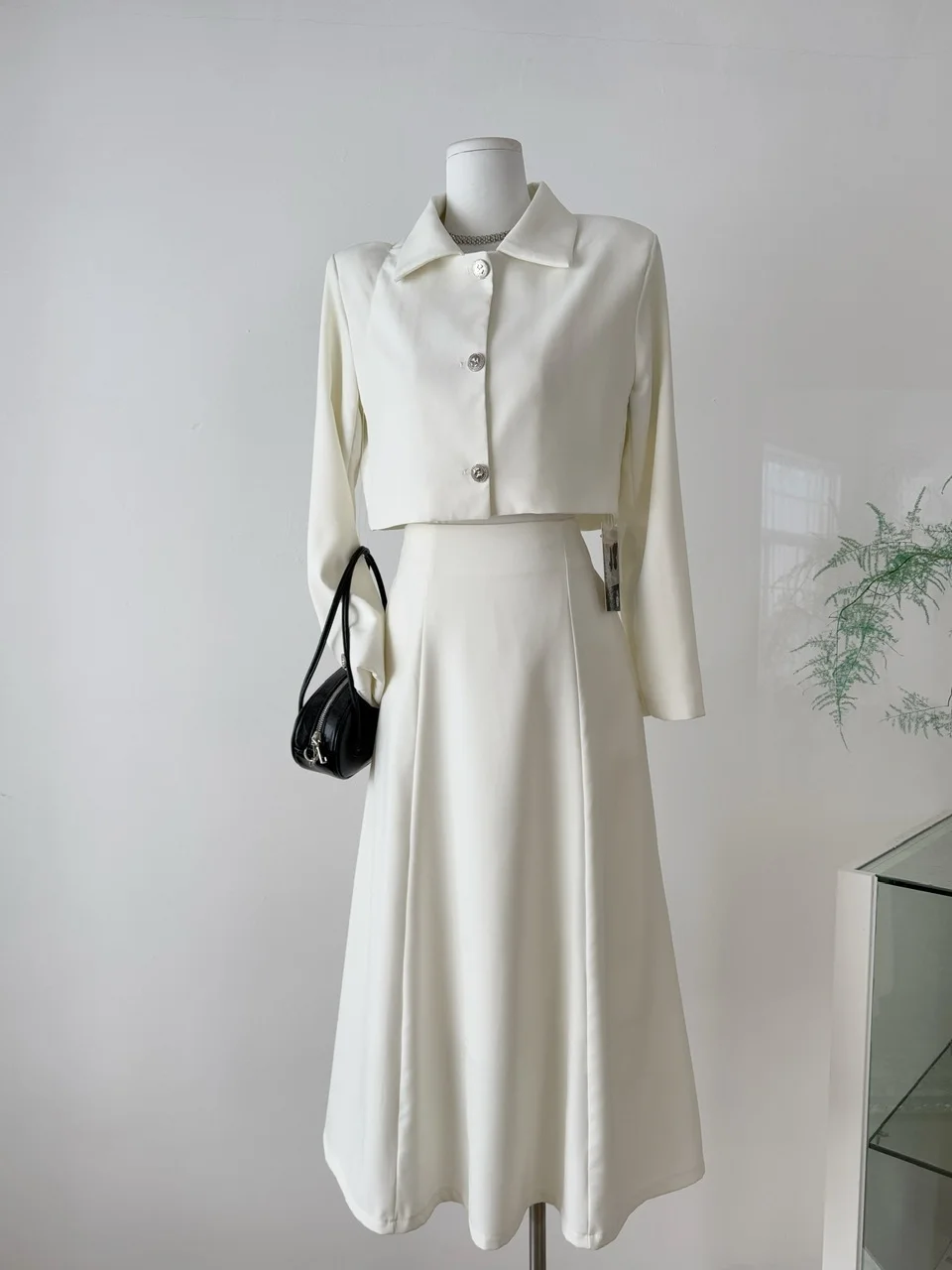 

Высококачественный комплект из ацетатного атласа с длинной юбкой, женский комплект из двух предметов Faion, зимняя рабочая одежда для девочек Ele White Thousand Gold