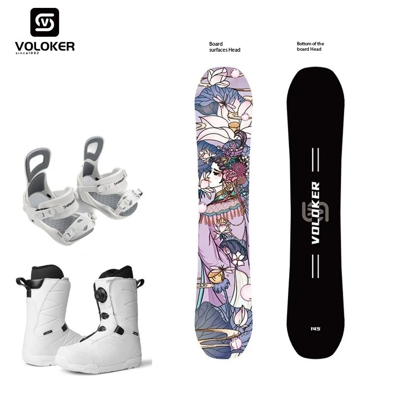 Venda quente conjunto completo snowboard freestyle snowboard botas de ligação inverno equipamentos de esqui ao ar livre