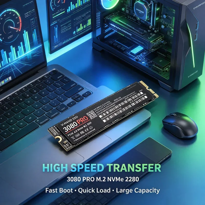 Hot 3080 PRO Hard Drive SSD M.2 NVME 1TB 2TB 4TB M2 2280 Internal Solid State Drive for Laptop PC High Speed Transfer