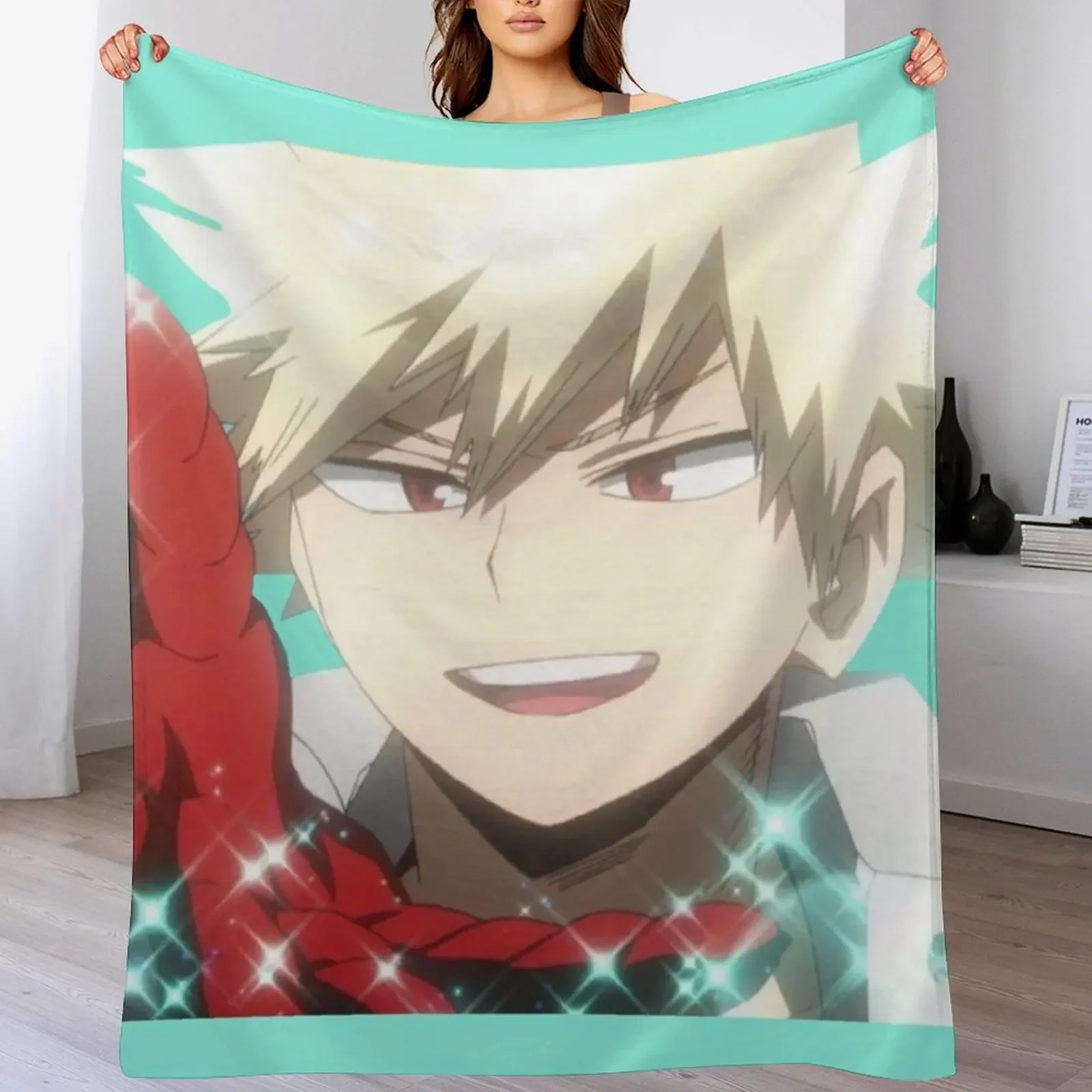 Illusion Bakugou Throw Blanket Cozy Microfiber Throw Blanket for Home Bedroom