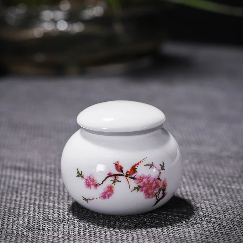 Portable Small Tea PotCeramic Small Cream PotPill Cream Square Powder BoxCeramic Honey Sealed PotSmall Round Potceramic Bottle