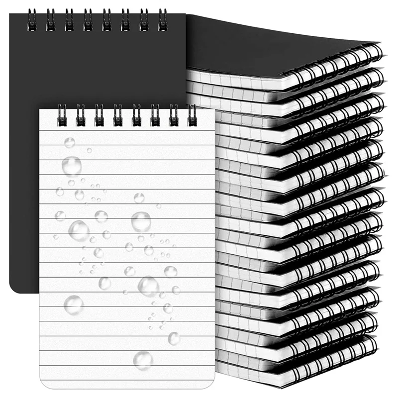 دفتر ملاحظات جديد مقاوم للماء 3X5 مناسب لجميع الأحوال الجوية، مفكرة جيب حلزونية مكتوبة في المطر، مفكرة مقاومة للماء