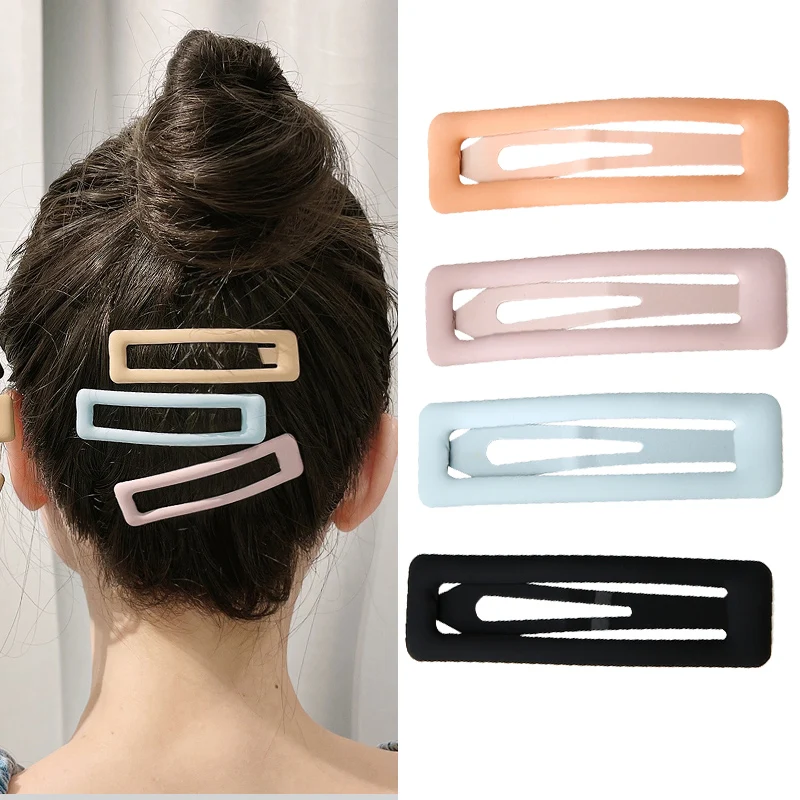 2/4pc Solid Matte Frosted BB Hair Clips for Grirls Womens Hairgrips Metal Hair Barrettes Hairpin Hairdressing Stying Accessories