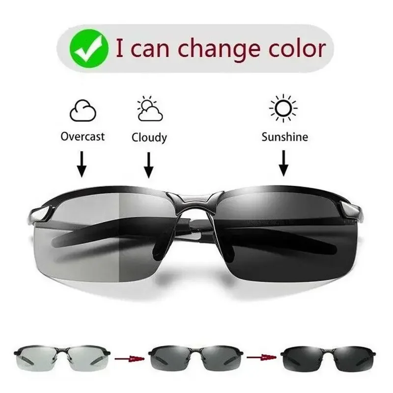 Glasses Yellow Photochromic Polarized Glasses Intelligent Color Changing Fishing Driving Day Vision Night Glasses Mirror Goggles