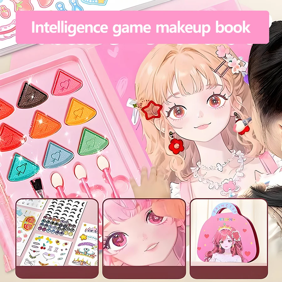 

Princess Makeup Bag Sticker Set - DIY Dress Up Craft Kit for Girls, Creative Educational Toy Birthday present for a little girl