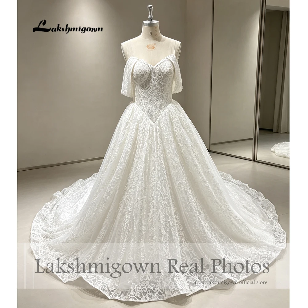 Lakshmigown Blumen-Spitze Luxus-Ballkleid Hochzeitskleider für Frauen 2027 Echte Fotos Korsett-Brautkleid Maßanfertigung – Detail 5