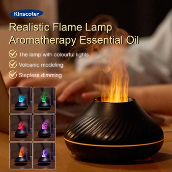 ポータブル炎空気加湿器 130 ミリリットル USB 火山アロマエッセンシャルオイルディフューザー北欧デスクトップホームスタイル雰囲気ライト
