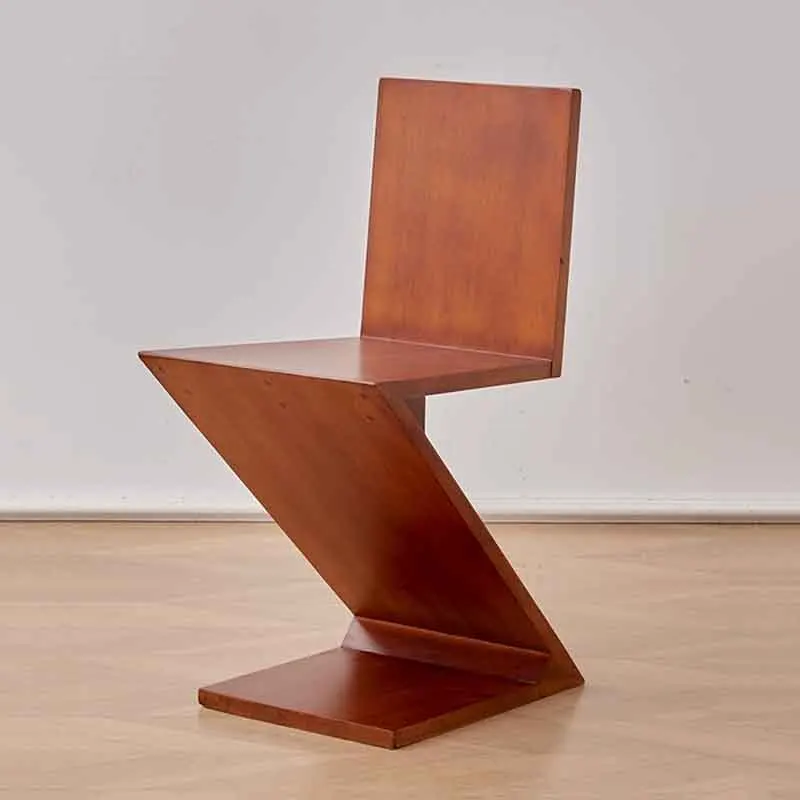 

Nordic Furniture,Z-Shaped Solid Wood Chair,Creative Backrest Chair,Home Dining Chair,Mobile Leisure Seat,Bedroom Makeup Stool