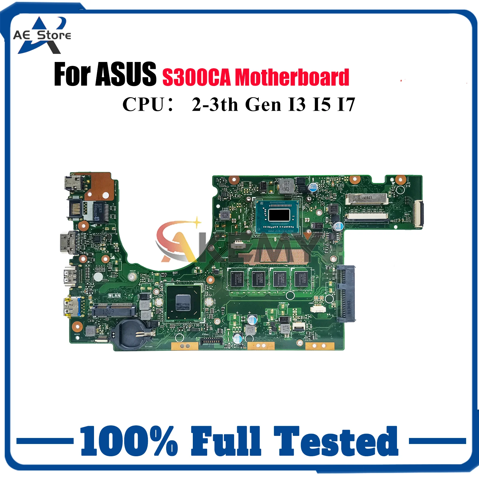 

Материнская плата для ноутбука S300CA для ASUS S300C S300CA, материнская плата для ноутбука с процессором I3 I5 I7, 100% тестирование, ОК, быстрая доставка, высокое качество