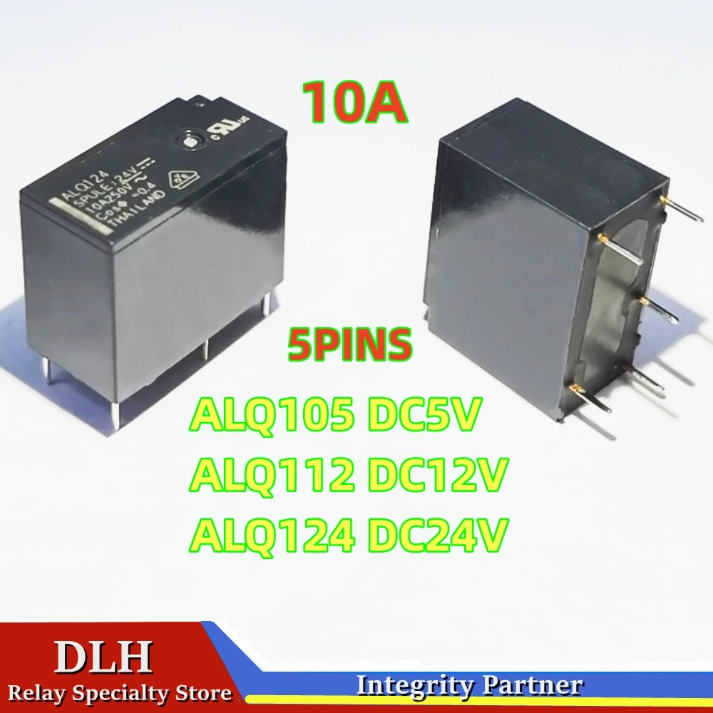 10PCS/Lot  ALQ105 、ALQ112 、ALQ124 DIP-5 New original universal power relay 10A 5VDC 12VDC 24VDC