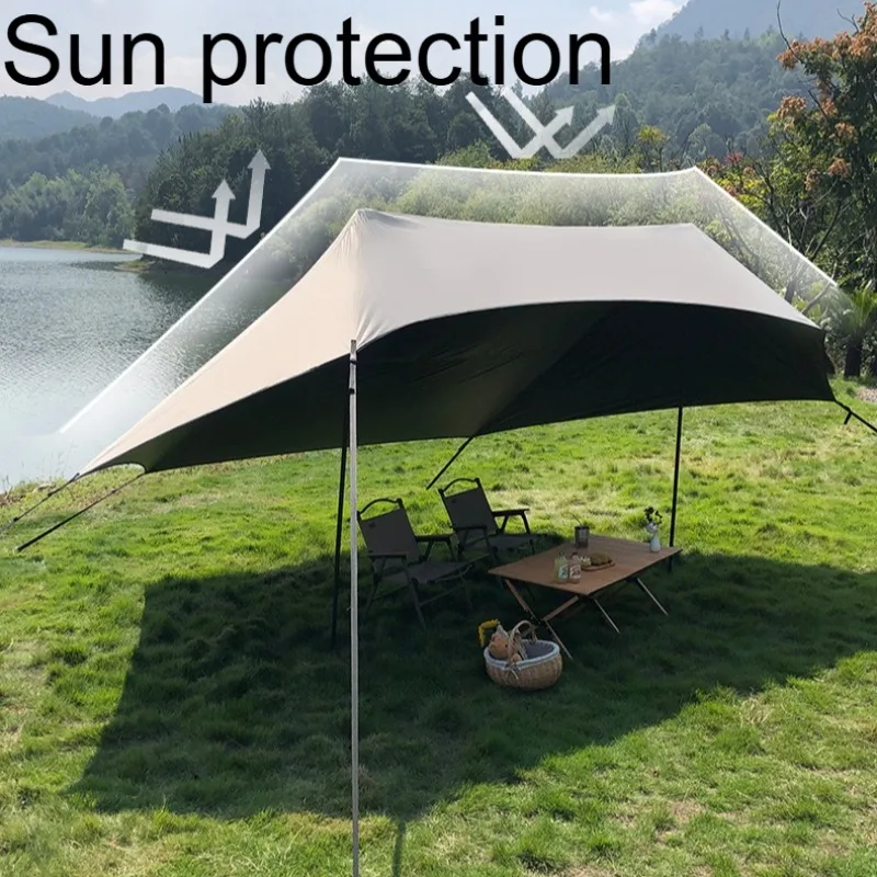 Thickened Vinyl Camping Sun Shelter Rainproof UV Resist Sun Canopy Instant Large Shade Tents Outdoor Camp Hiking Rest Equipment